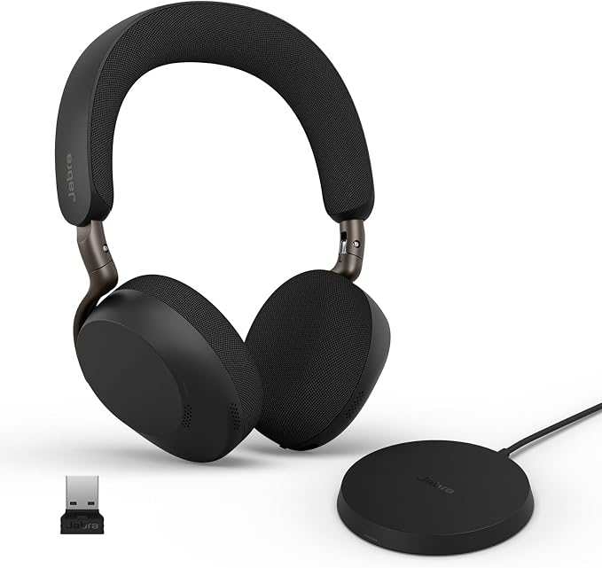 Jabra Evolve3 75 On-Ear Wireless Bluetooth Headset with Microphone, Black