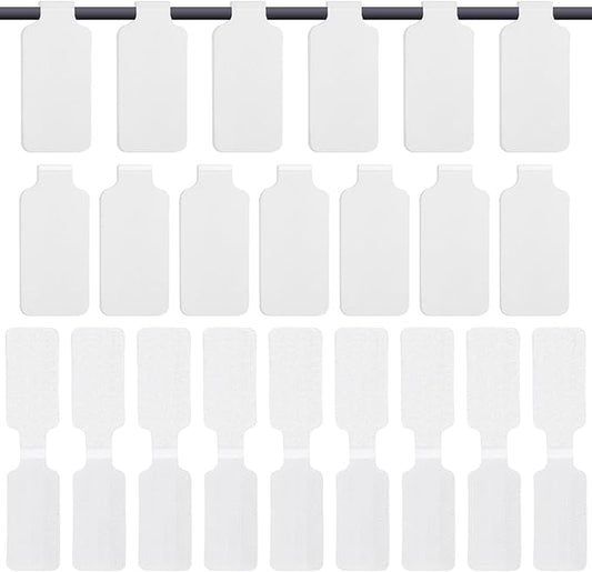 50 Pack Nylon Writable Self-Adhesive Labels - White, Waterproof, Reusable Cable Tags for Electronics, Computers & Cable Management