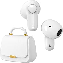 ANCwear Wireless Earbuds with Mini Handbag Case, 22H Playtime, Pearl White - Image 1
