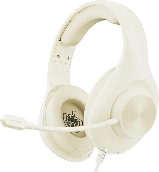 Gaming Headset for PS5 PS4 PC, Wired Headsets with 7.1 Surround Sound, H-7 Gaming Over Ear Headphones with Noise Cancelling Flexible Mic Memory Earmuffs, for PC/PS5/PS4/XboxSeries X/S/Switch (White)