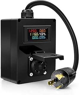 125V 30A AC Power Meter, L5-30P to L5-30R Outlet Monitor - Image 1