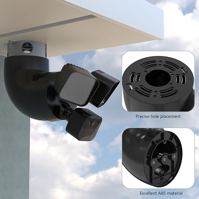 HOLACA Eave Mount for R-ing Floodlight Cam Wired Pro/Plus & Blink Wired Floodlight Camera, Wyze Cam floodlight V2,Roku Floodlight Camera Compatible with Plug-in Mount for Floodlight Cam Eave Bracket