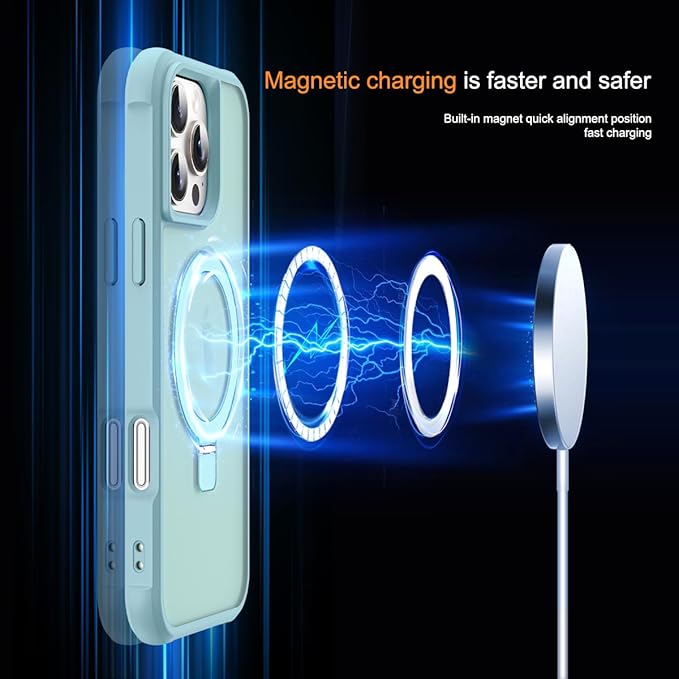 Compatible with iPhone 16 Pro Max Case and Tempered Glass Screen Protector Blue
