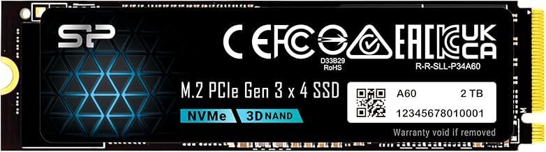 Silicon Power 2TB NVMe M.2 PCIe Gen3x4 2280 SSD Solid State Drive (SP002TBP34A60M28)
