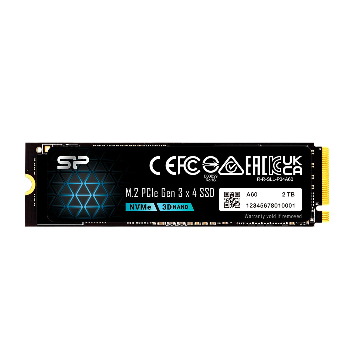 Silicon Power 2TB NVMe M.2 PCIe Gen3x4 2280 SSD Solid State Drive (SP002TBP34A60M28)
