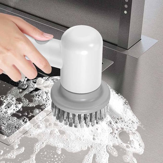 Electric Spin Scrubber Electric Cleaning Brush Cordless Power Scrubber with 3 Replaceable Brush Heads Handheld Power Shower Scrubber for Bathtub, Floor, Wall, Tile, Toilet, Window, Sink - Black