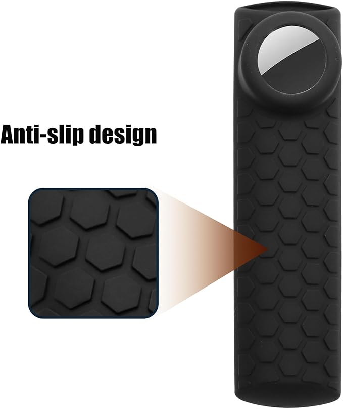 CT-RC1US-21 Remote Cover with Hole for Airtag and Tile Sticker (Glow in The Dark) for NS-RCFNA-21 Insignia/Toshiba Fir tv Remote,for TV Omni Series and TV 4-Series Remote (Glow Blue+Black)