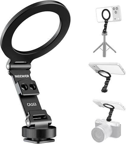 NEEWER Magnetic Phone Tripod Mount Cold Shoe Adapter for Camera, CA163