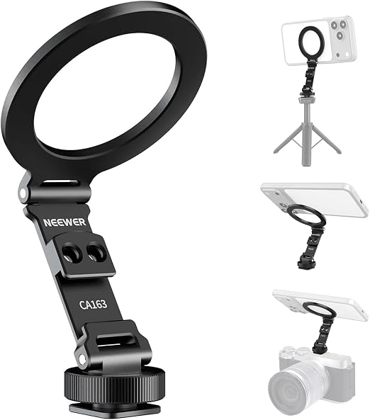 NEEWER Magnetic Phone Tripod Mount Cold Shoe Adapter for Camera, CA163