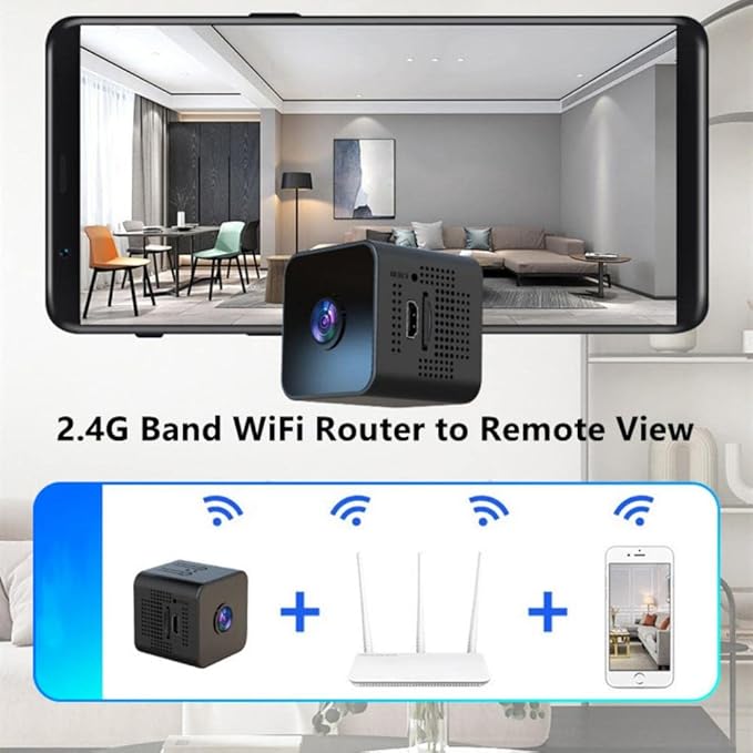 1080P Spy Camera WiFi Camera Hidden Home Security Nanny Cam with Phone App Control Mini Small Cam Night Vision Motion Detection Video Recording