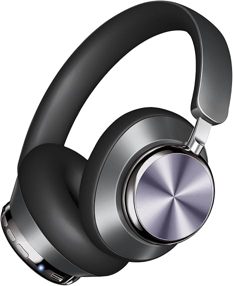 Wentronic Y03 Bluetooth Headphones Wireless Active Noise Cancelling Over Ear Headphones 48 Hours Playtime High Sound Quality 6 EQ Music Mode Headphones with Soft Ear Cushion - Grey