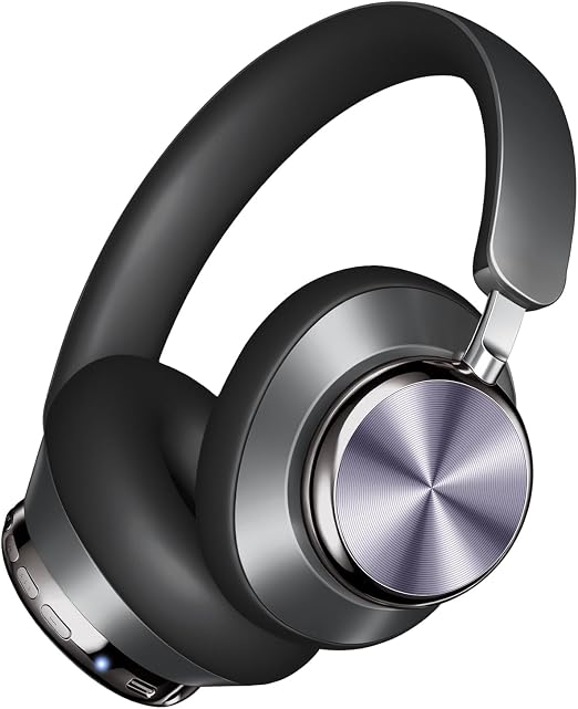 Wentronic Y03 Bluetooth Headphones Wireless Active Noise Cancelling Over Ear Headphones 48 Hours Playtime High Sound Quality 6 EQ Music Mode Headphones with Soft Ear Cushion - Grey