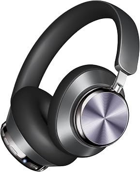 Wentronic Y03 Bluetooth Headphones Wireless Active Noise Cancelling Over Ear Headphones 48 Hours Playtime High Sound Quality 6 EQ Music Mode Headphones with Soft Ear Cushion - Grey
