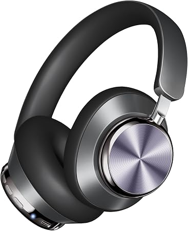Wentronic Y03 Bluetooth Headphones Wireless Active Noise Cancelling Over Ear Headphones 48 Hours Playtime High Sound Quality 6 EQ Music Mode Headphones with Soft Ear Cushion - Grey