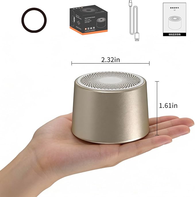 Mini Magnetic Bluetooth Speaker, 5W Internal-Magnet Speaker, Speakers with Hands-Free Call, IPX6 Waterproof, Portable Speakers for Shower, Room, Car, Trip, Ideal Gift for Men, Women (Purple)