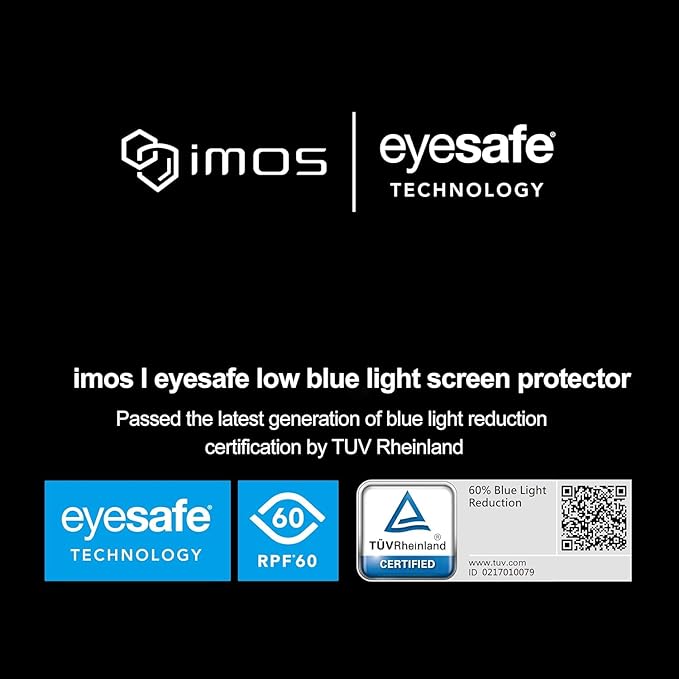 imos Screen Protector for iPhone 16 Plus / 15 Plus / 14 Pro Max, 2.5D Blue Light Block Privacy Screen Protector Tempered Glass, Durable and Drop-Resistant, Bubble Free, Easy Installation