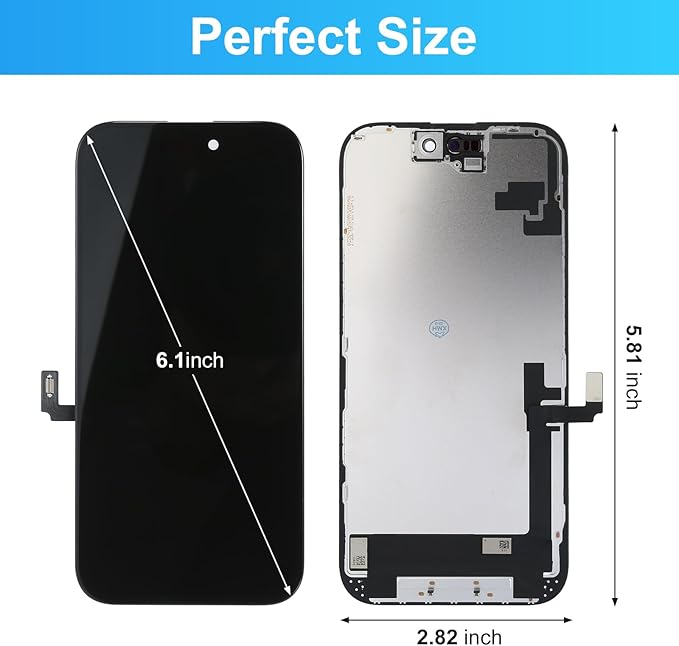 for iPhone 16 Screen Replacement Kit Full Assembly, iPhone 16 Replacement for A3287 A3081A3286 A3288 LCD Display Digitizer Screen with 3D Touch Digitizer and True Tone and Repair kit