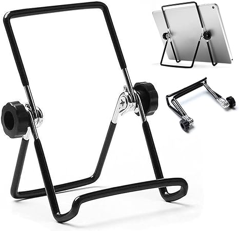 VOVIGGOL Adjustable Tablet Stand Holder, Non-Slip Foldable Holder Cradle Fit for 9-12.9" Tablets, iPad, Samsung and Kindle Fire, Display Stands Picture Frame Stand for Photos (Large Black)