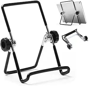 VOVIGGOL Adjustable Tablet Stand Holder, Non-Slip Foldable Holder Cradle Fit for 9-12.9" Tablets, iPad, Samsung and Kindle Fire, Display Stands Picture Frame Stand for Photos (Large Black)
