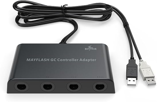 MAYFLASH Gamecube Controller Adapter for Wii U, PC Windows and Switch/Switch 2, 4 Ports