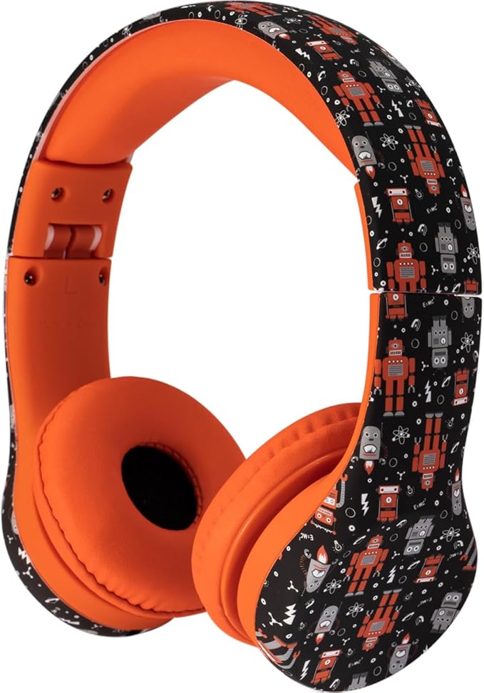 Snug Play+ Kids Headphones – Volume Limited 93dB for Safe Listening – Foldable, Durable Headphones for Toddlers, Boys & Girls – Tangle-Free Cord – Ideal for Travel, School, Tablets - Robots