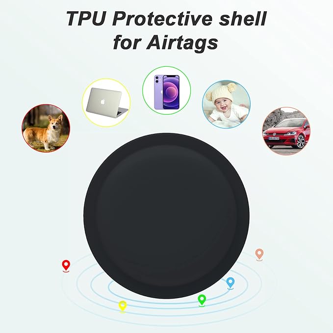 LiZHi Case for Apple Airtag Holder Airtag Case Cover Airtag Sticker Stick on Adhesive Mount Silicone for Tv Remote Car AirTag Phone Case 2 Pack，White