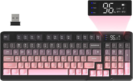 Free wolf M96 Wireless Gaming Keyboard Creamy Membrane 94Key-BlackBerry