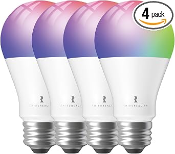 THIRDREALITY Zigbee Smart Color Bulb ZL1 4Pack,Compatible with Home Assistant(ZHA&Z2M), SmartThings,Aeotec,Homey,Hubitat or Echo Devices With Built-in Hub,A19 RGBCW Bulb,2700K-6500K Tunable,800 Lumens