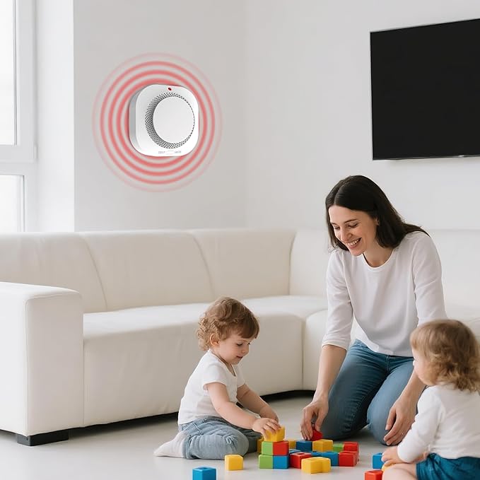 Smoke Detectors for Home,Photoelectric Wireless Fire Alarms Replaceable Battery Powered,Portable Smoke Alarm with Test/Mute Button,Attic Smoke Detector,3 Pcs(Battery Not Included)