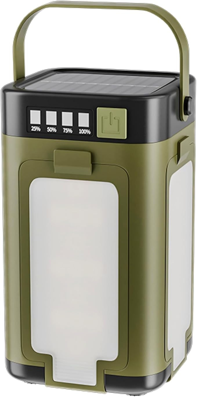 IPX4 Waterproof Led Camping Lantern with Solar Panel and Type-C Charging, 4-Panel Expandable Design, Power Bank Function, Ideal for Power Outages, Outdoor Activities, and Flashlight Needs