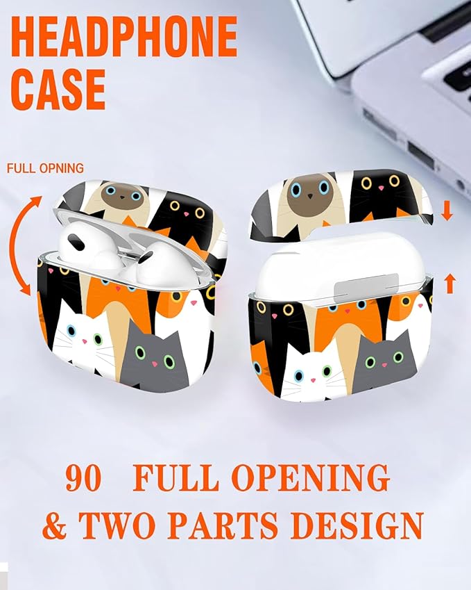 Compatible with Airpod Pro 2nd/1st Generation,Full Protection Cover for Women,Accessories Hard Case Portable & Shockproof for Airpod Pro 2nd Charging Case 2023/2022/2019(Cute Cat)