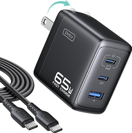 INIU Laptop Charger, 65W Type C Charger Fast Charging Block for MacBook - Image 4