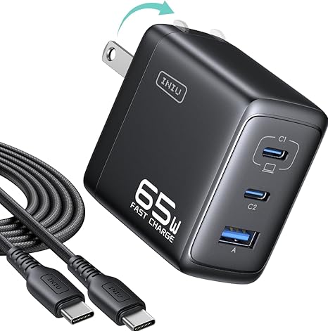 INIU Laptop Charger, 65W Type C Charger Fast Charging Block for MacBook - Image 5