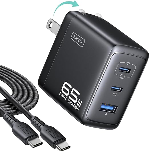 INIU Laptop Charger, 65W Type C Charger Fast Charging Block for MacBook - Image 6