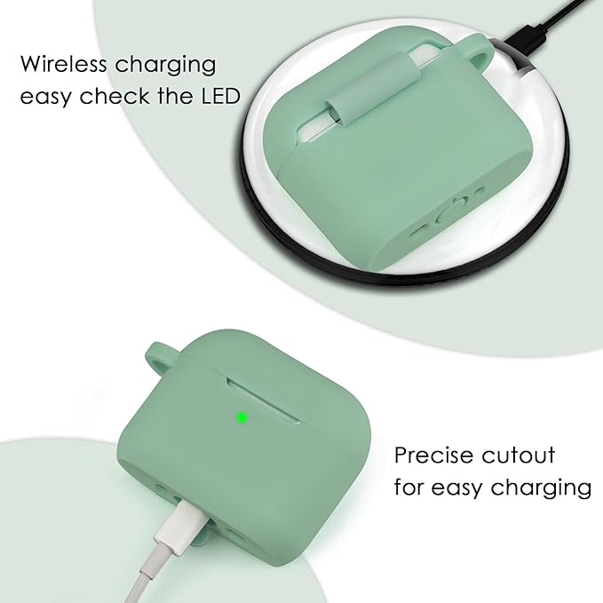 Apple AirPods 4 Case, Cute Apple AirPods 4 Case Cover for Women Girls, Silicone Protective Case with Bracelet Keychain (Cactus Green, AirPods 4 Case)