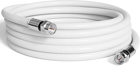 THE CIMPLE CO - RG6 Coaxial Cable 50 FT - RG6 Coax Cable for TVs, Antennas, Internet, CATV, Audio/Video - Dual Shielded Indoor/Outdoor Coax Wire 50 Feet (15 Meters), White