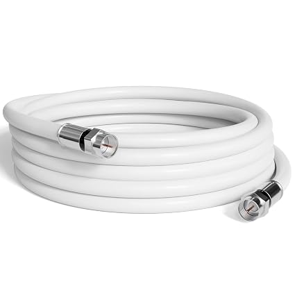 THE CIMPLE CO - RG6 Coaxial Cable 50 FT - RG6 Coax Cable for TVs, Antennas, Internet, CATV, Audio/Video - Dual Shielded Indoor/Outdoor Coax Wire 50 Feet (15 Meters), White
