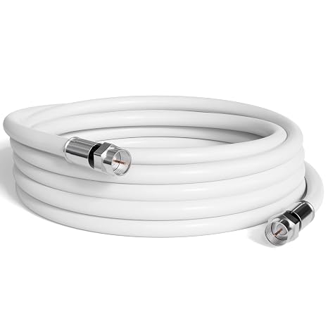 THE CIMPLE CO - RG6 Coaxial Cable 50 FT - RG6 Coax Cable for TVs, Antennas, Internet, CATV, Audio/Video - Dual Shielded Indoor/Outdoor Coax Wire 50 Feet (15 Meters), White