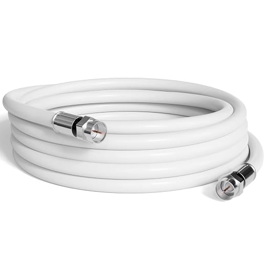 THE CIMPLE CO - RG6 Coaxial Cable 50 FT - RG6 Coax Cable for TVs, Antennas, Internet, CATV, Audio/Video - Dual Shielded Indoor/Outdoor Coax Wire 50 Feet (15 Meters), White