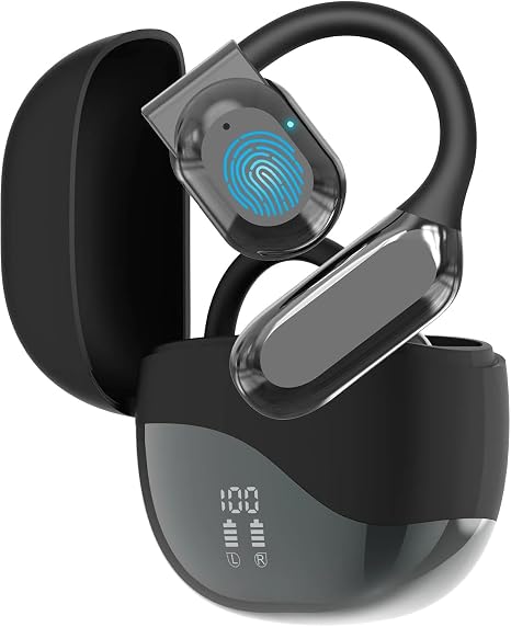 AI Translator Earbuds with Real-Time Translation, 180 Languages Two-Way Instant Translator Earbuds, Bluetooth Noise Cancelling Headphones with 90H Battery for Travel, Business, iOS & Android Black