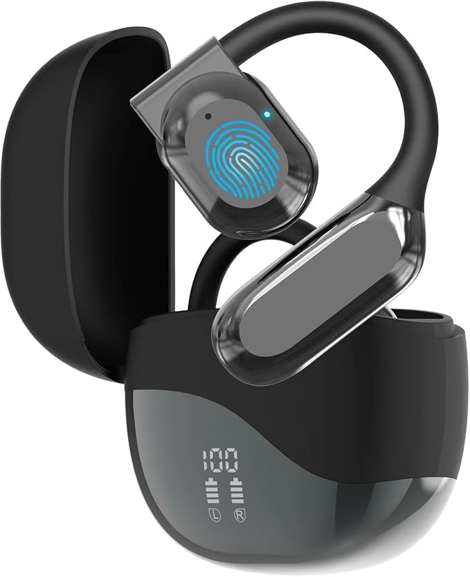 AI Translator Earbuds with Real-Time Translation, 180 Languages Two-Way Instant Translator Earbuds, Bluetooth Noise Cancelling Headphones with 90H Battery for Travel, Business, iOS & Android Black