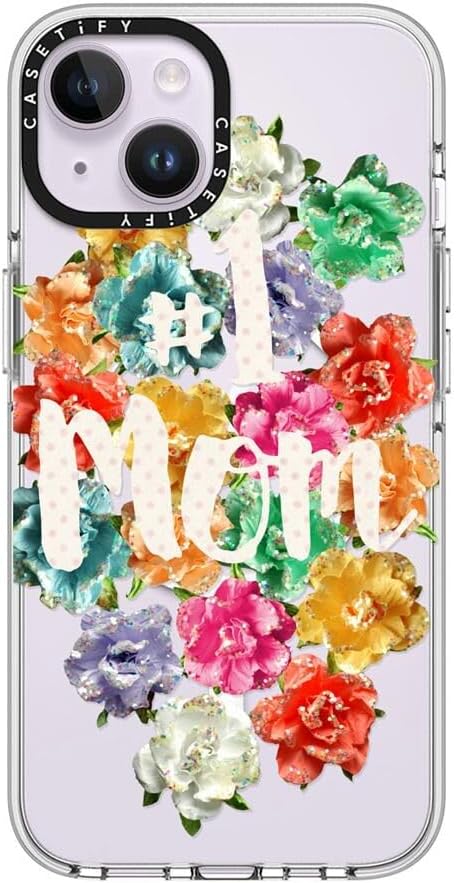 CASETiFY Clear iPhone 14 Case [Not Yellowing / 6.6 ft. 3X Military Grade Drop Protection/Compatible with Magsafe] - #1 Mom - Clear