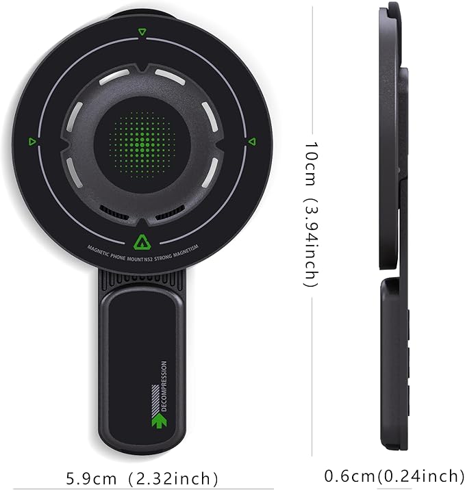 3-in-1 Magnetic Phone Grip Stand with 360° Roration Angle Adjustment, Silicone Finger Ring & Fidget Toy Design, Gym Dual-Sided Magnetic Phone Kickstand for All Phones