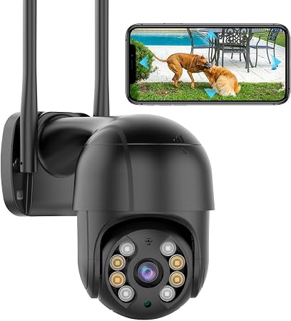 ICSEE WiFi Camera Security 4K 8MP Wireless PTZ Waterproof Human Detection Auto Tracking CCTV with Network Port, Alexa Supported (Single Lens 8MP)