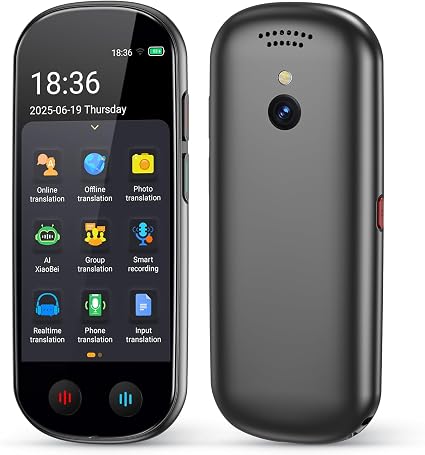 Language Translator Device No WiFi Needed, AI Translator with ChatGPT, Two Way Real Time Voice Translator Device with 150+ Languages, Recording/Offline/Photo Translation for Travel Business Learning