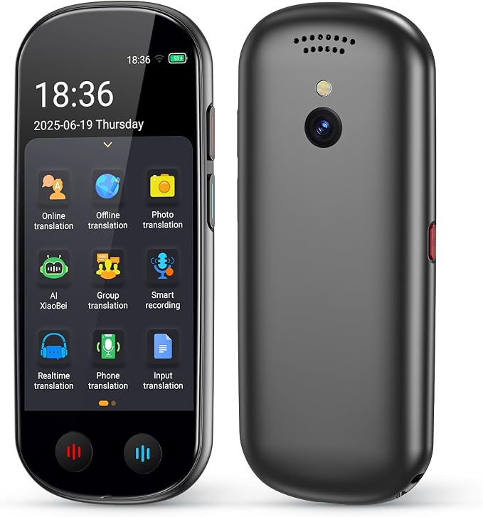 Language Translator Device No WiFi Needed, AI Translator with ChatGPT, Two Way Real Time Voice Translator Device with 150+ Languages, Recording/Offline/Photo Translation for Travel Business Learning