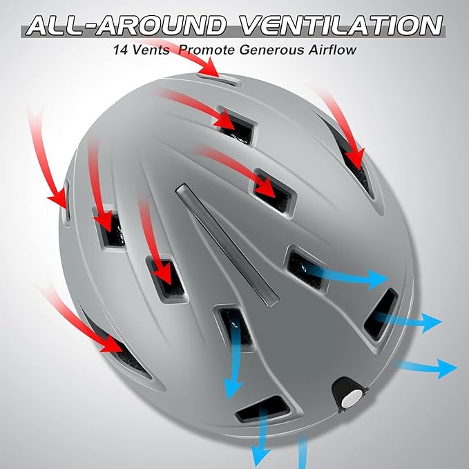 Odoland Ski Helmet with 2-in-1 Visor Goggles, Light Weight Snowboard Helmet for Men Women, Snow Sport Helmets for Skiing, Skating, Snowboarding