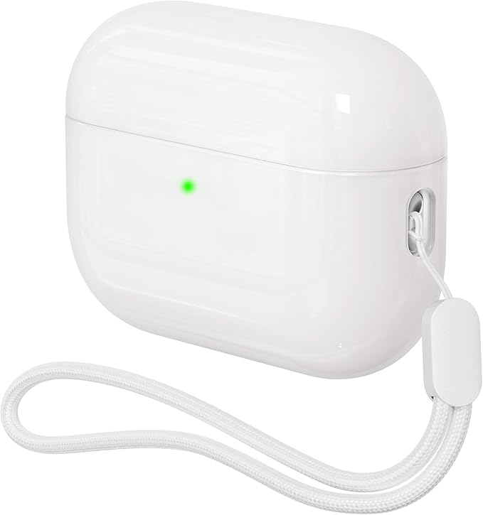 Case for AirPods Pro 2 Never-Sretch-Out DamonLight Shock-Proof Protective Semi Hard Silicone Case Compatible with Apple Airpods Pro 2nd Generation (White)