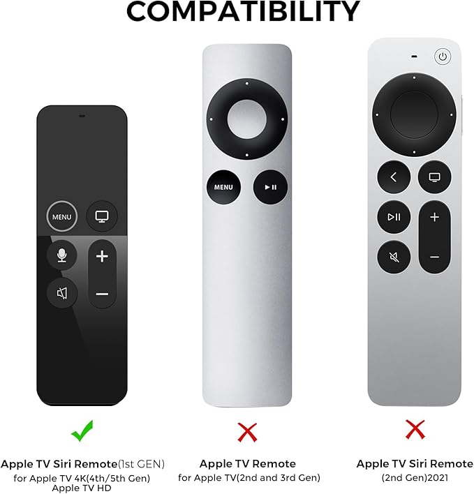 AhaStyle Protective Case for Apple TV Siri Remote [1st Gen] With AirTag Holder, Anti-Slip Silicone Cover Compatible With 2016 TV HD and 2017 4K [1st Generation] (Pine Green)
