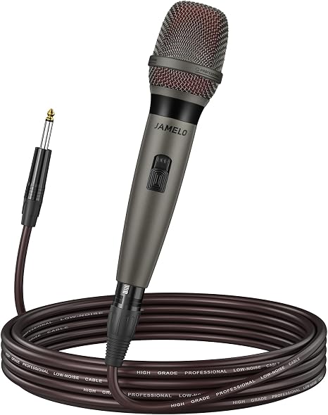 JAMELO Wired Microphones for Singing, Metal Dynamic Handheld Mic